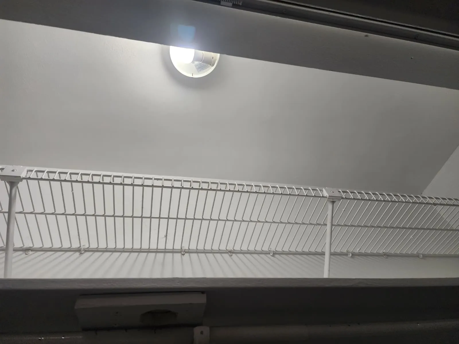 After: closet ceiling patched and painted smooth